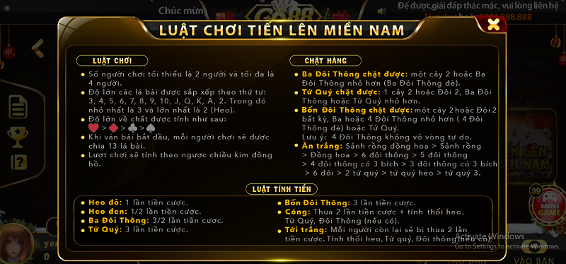 luật chơi tiến lên miền Nam